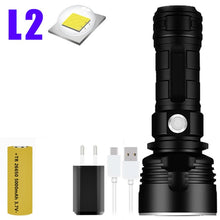 이미지를 갤러리 뷰어에 로드 , YB07 XHP70 슈퍼 강력한 LED 손전등 XM-L2 전술 토치 USB 충전식 Linterna 방수 램프 울트라 밝은 랜턴